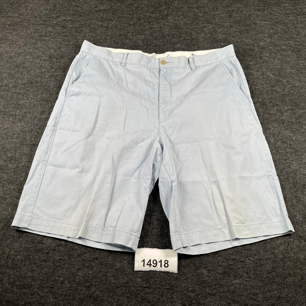 Roundtree & Yorke Chino Shorts Mens 40 Light Blue Cotton Relaxed Fit Casuals